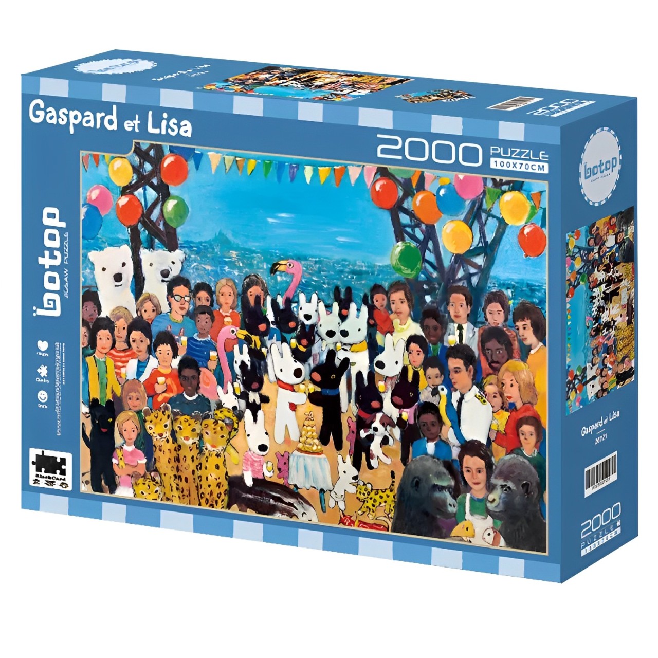 Gaspard et Lisa 2000 piece puzzle box with colourful party celebration scene