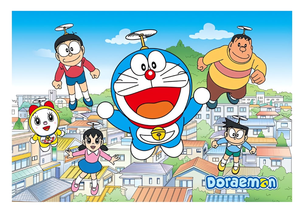 Doraemon: Bamboo Copter | Botop | Characters in mid-air with bamboo propellers