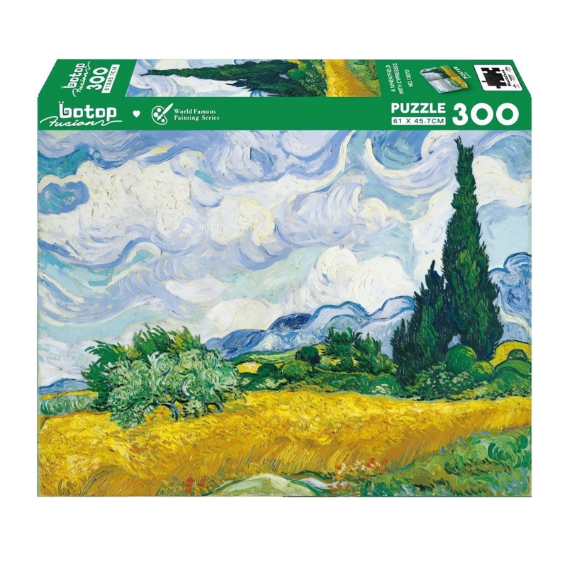 Wheatfield with Cypresses puzzle box by Botop, 300 pieces, Van Gogh art series