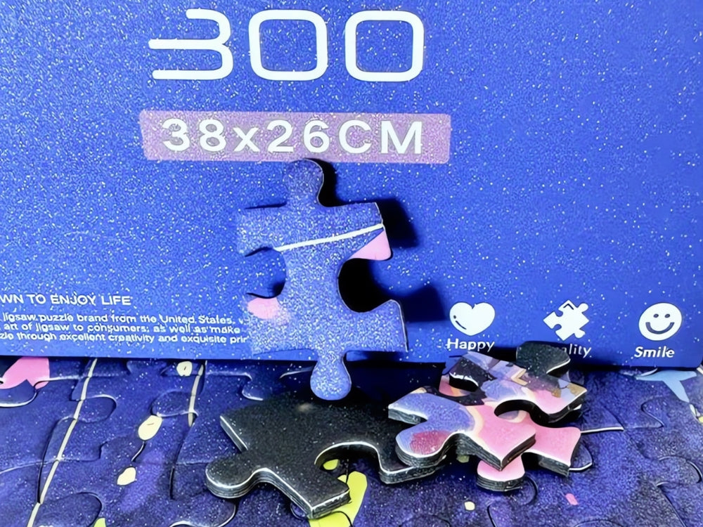 Close-up of Blooming Love puzzle pieces by Botop showing smooth texture and interlocking fit