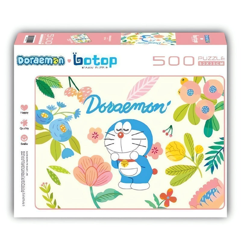Doraemon and friends appear in comic-style panels with bold colours and action poses.