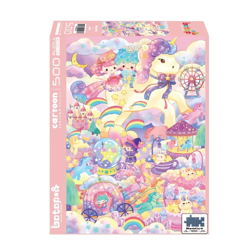 Unicorn Botop 500 piece puzzle box with colourful little twins star scene