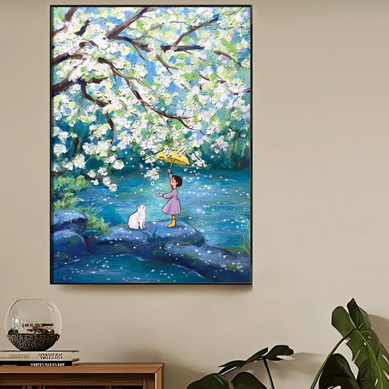 Botop Early Spring puzzle art displayed in modern home interior