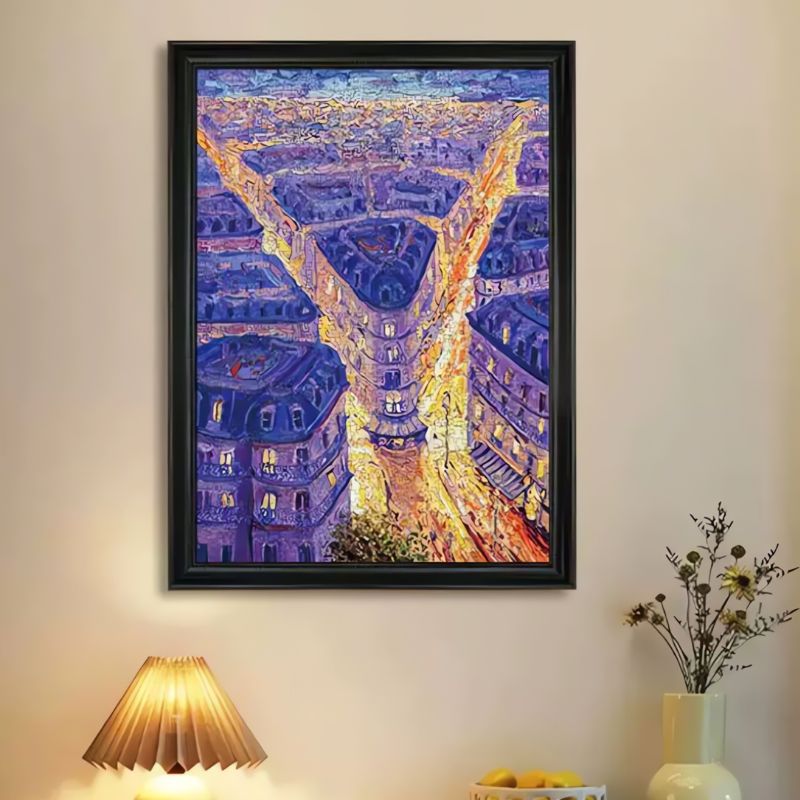 Botop Paris Night puzzle box with vivid nighttime cityscape painting