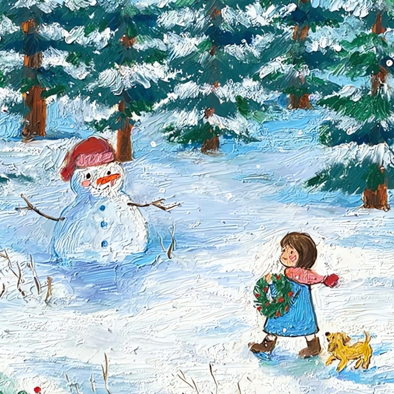 Botop Winter puzzle artwork of child and dog in winter scene