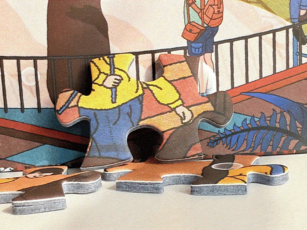 Architecture puzzle box and atrium scene below – architectural puzzle.