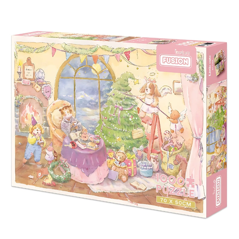 Box image of Little Cute 1000-piece Christmas jigsaw puzzle with festive and cosy illustration