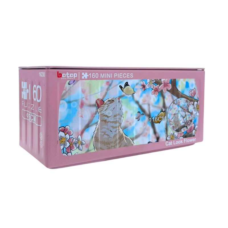 Cat look Flower Botop mini puzzle in metal container, 160 pieces