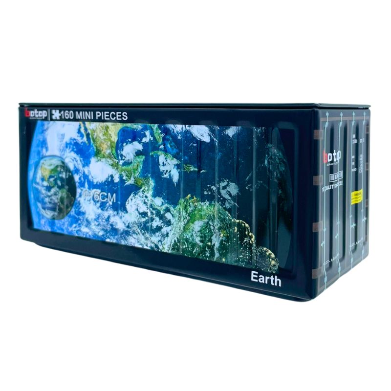 Botop mini puzzle in dark blue box with satellite image of Earth.