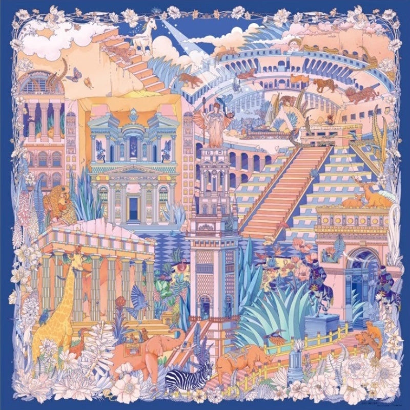 Complete Garden of Eden Keytime puzzle artwork featuring grand architecture, exotic animals, and lush foliage.