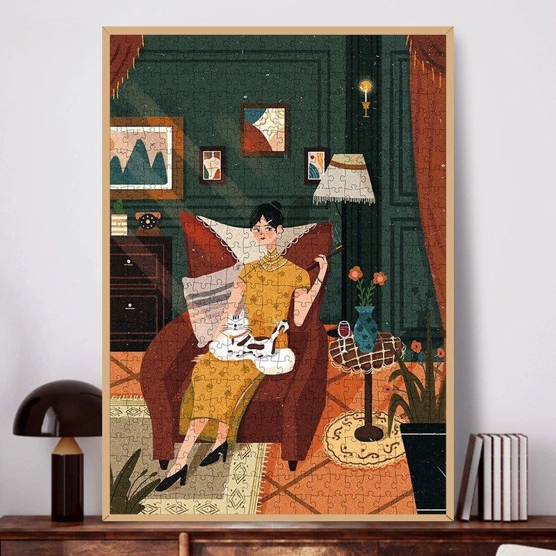Completed Beauty 500 piece jigsaw puzzle by Keytime, framed and displayed on a wall.