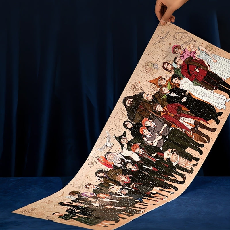 Completed Harry Potter - Character Collect puzzle held up, showing full scenes of all characters.