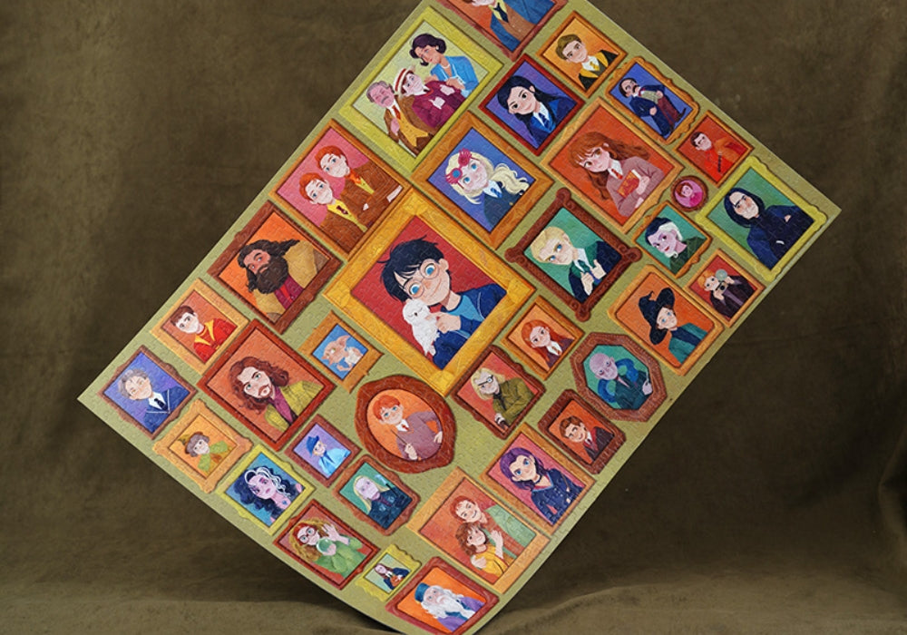 Hand placing a piece in the Harry Potter - Photo Wall Series puzzle.