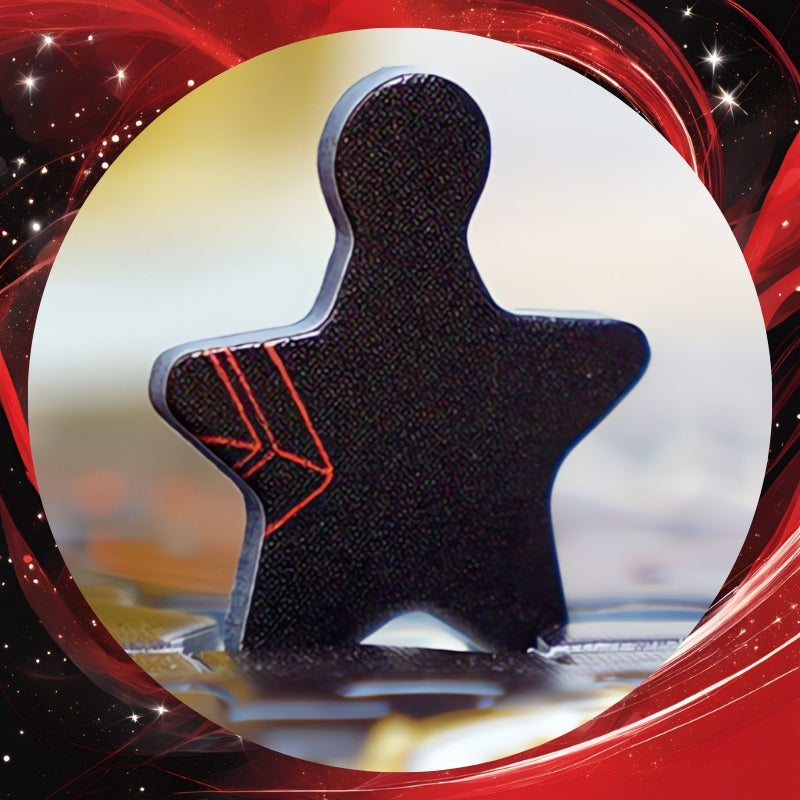 Star-shaped puzzle piece from Tea Time puzzle with black background and red line detail.