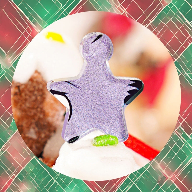 Close-up of a translucent purple star-shaped puzzle piece from the Tom and Jerry acrylic puzzle set.