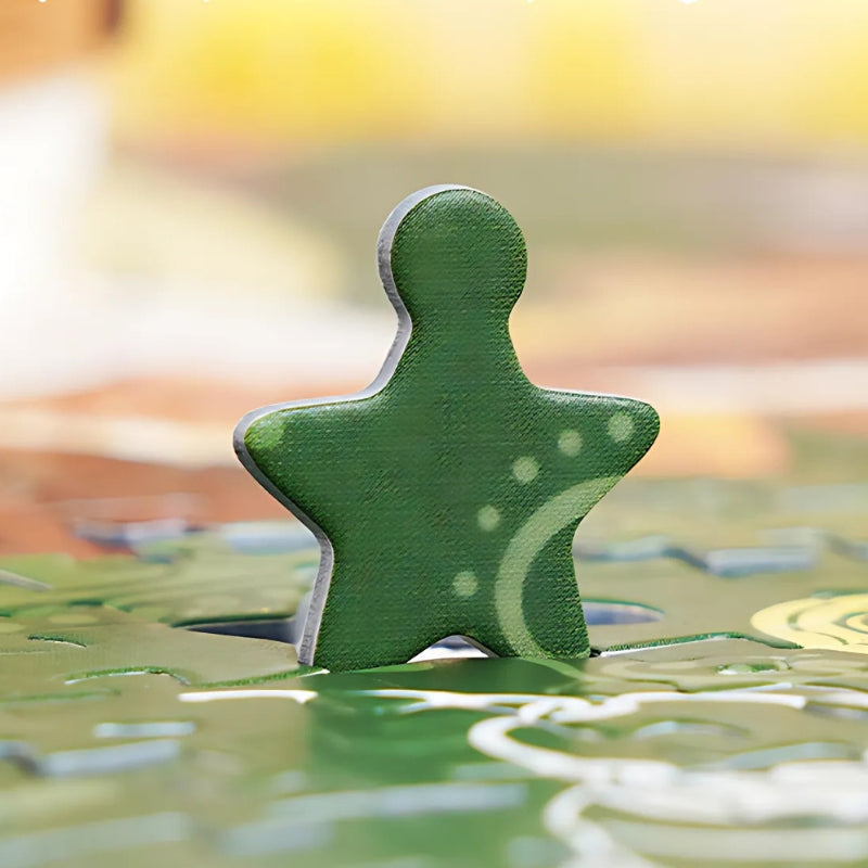 Close-up of a unique star-shaped puzzle piece from Butterbear – Bearista Delights.
