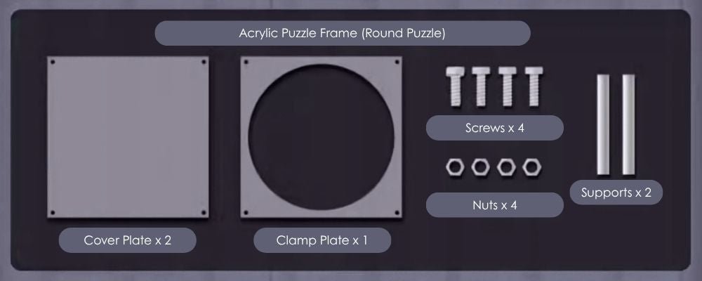 Acrylic Mini Puzzle Frame - Square (Round mini puzzle) - Mystery Matrix