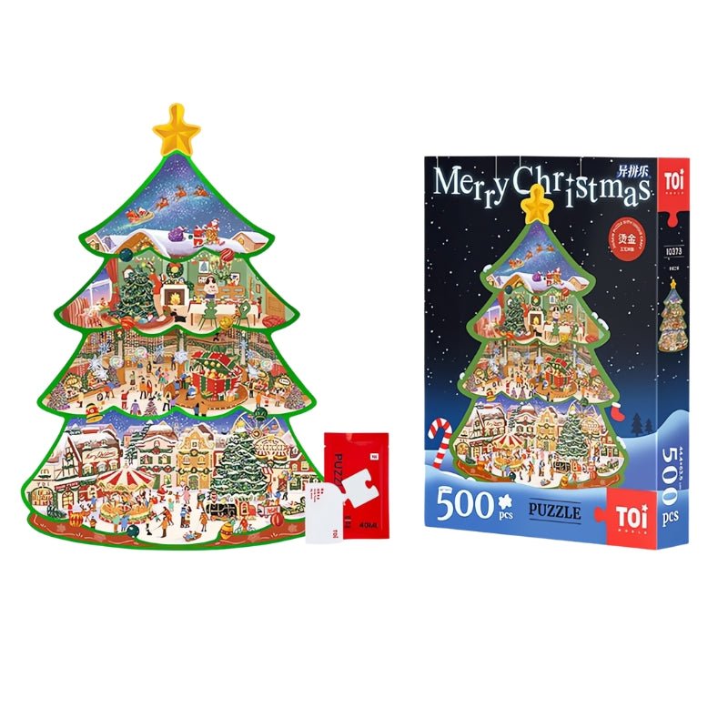 Christmas Town - Embossed Gold Foil | TOI | 500 Piece Puzzle | Jigsaw Puzzle - Mystery Matrix
