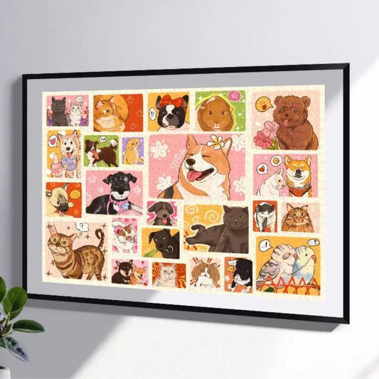 Cute Pets Photo Wall | Gill & Lill | 1000 Piece Puzzle | Jigsaw Puzzle - Mystery Matrix