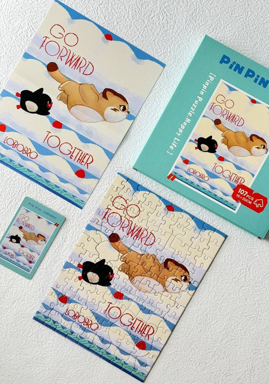 Go Foward Together Lobobro | Pin Pin | Mini Puzzle | Velvet Touch | Jigsaw Puzzle - Mystery Matrix