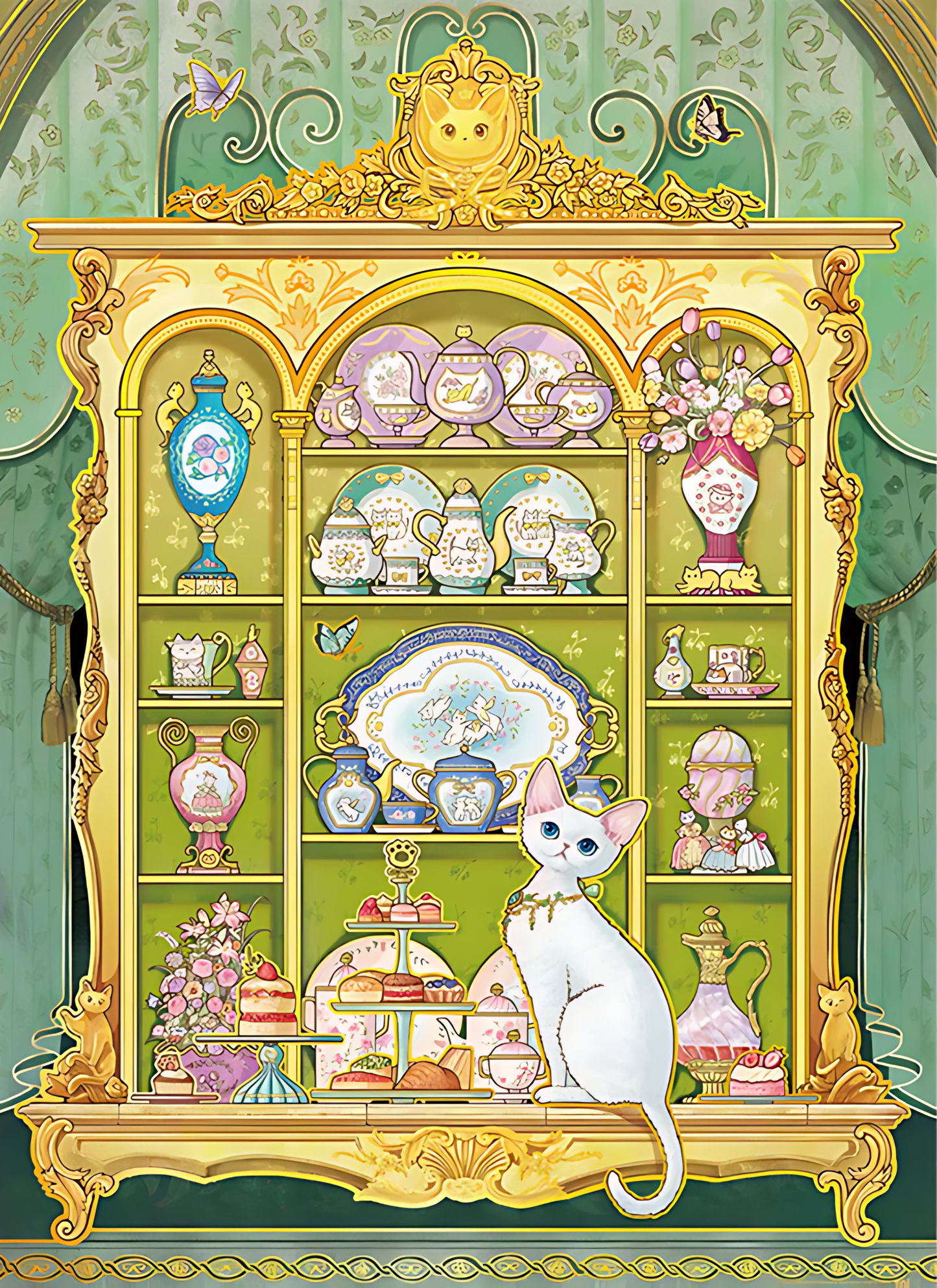 Golden Curio Cabinet – Western Elegance | TOI | 1000 Piece Puzzle | Jigsaw Puzzle - Mystery Matrix