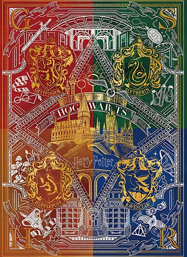 Harry Potter – Gilded Four Houses | TOI | 1000 Piece Puzzle | Jigsaw Puzzle - Mystery Matrix