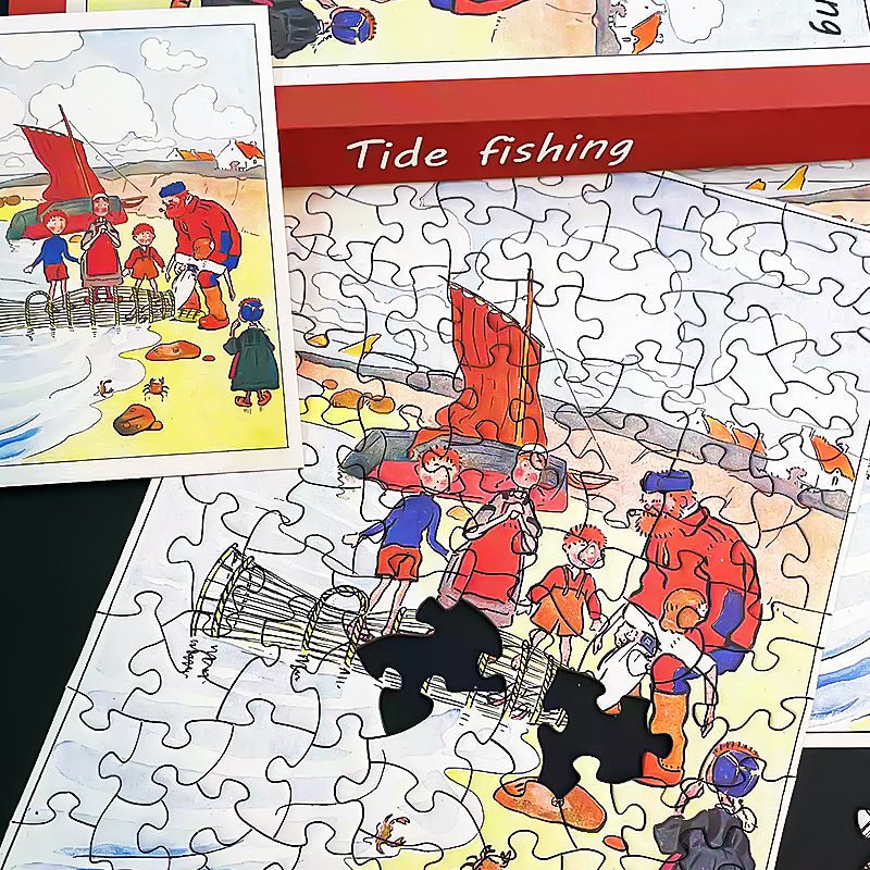 Island Holiday Series - Tide Fishing | TKX | 100 Piece Mini Puzzle | Jigsaw Puzzle - Mystery Matrix