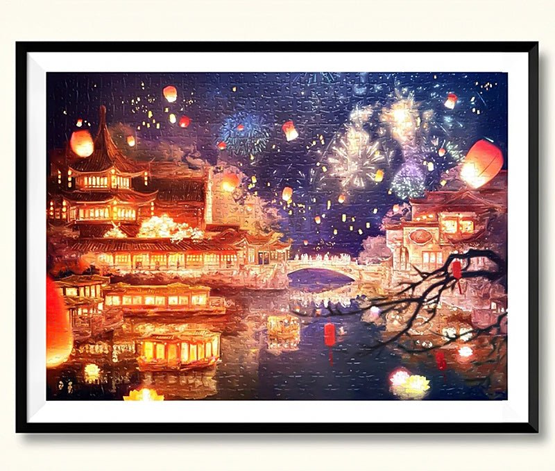 Mooring on the Qinhuai River at Night | TOI | 1000 Piece Puzzle | Jigsaw Puzzle - Mystery Matrix