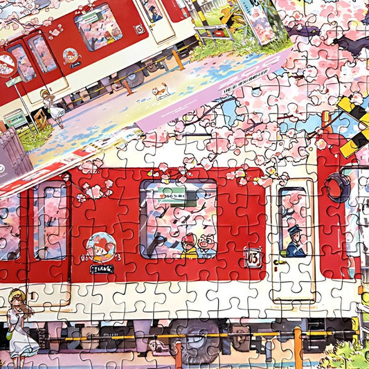 Sakura Train | Botop | 300 Piece Puzzle | Jigsaw Puzzle - Mystery Matrix
