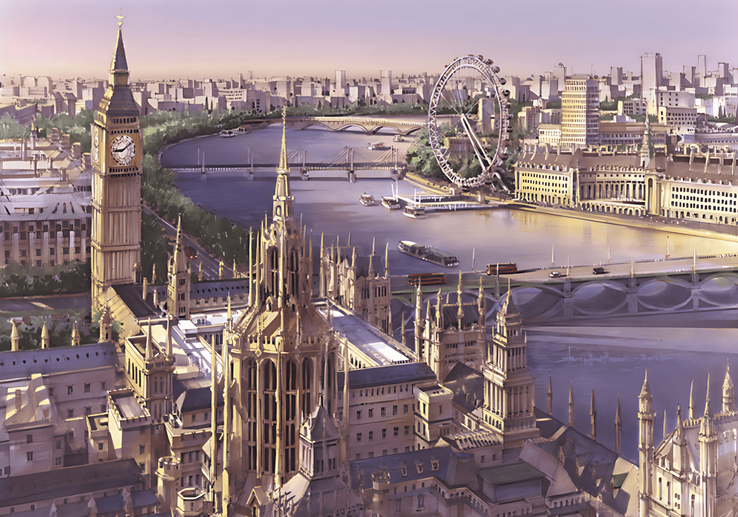 Sunset London | Botop Blackcard | 1000 Piece Puzzle | Jigsaw Puzzle - Mystery Matrix