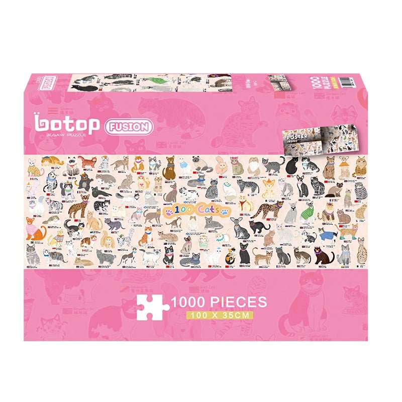 100 Cats | Botop | 1000 Piece Puzzle | Jigsaw Puzzle - Mystery Matrix