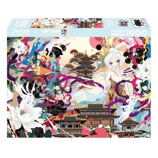 Box of Botop 1000 piece puzzle featuring Hua Culture Girl with vibrant traditional Chinese fantasy art