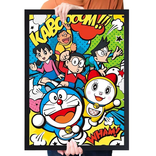 Framed Doraemon Compilation puzzle showing a grid of Doraemon’s different expressions.