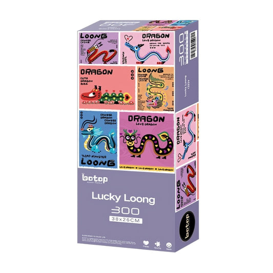 Lucky Loong puzzle box by Botop, 300 pieces, featuring colourful dragon artwork
