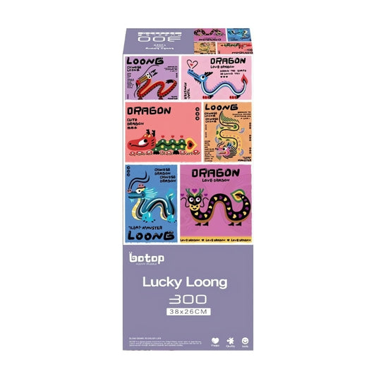 Lucky Loong puzzle box by Botop, 300 pieces, featuring colourful dragon artwork