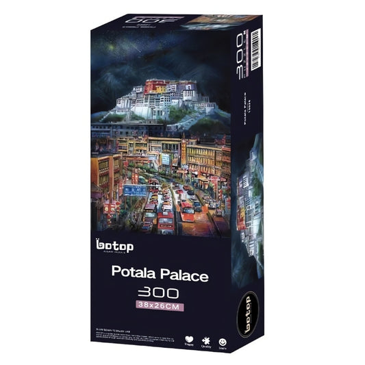 Potala Palace puzzle box showing illuminated palace and street view