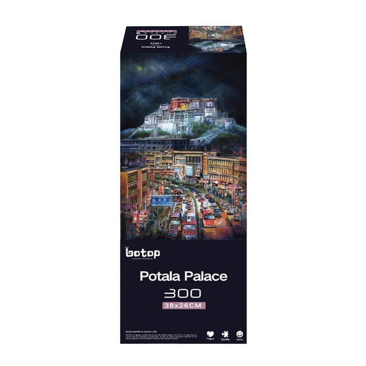 Potala Palace puzzle box showing illuminated palace and street view