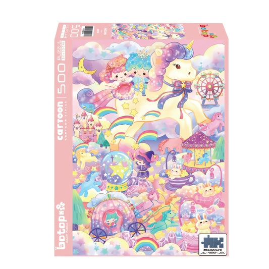 Unicorn Botop 500 piece puzzle box with colourful little twins star scene