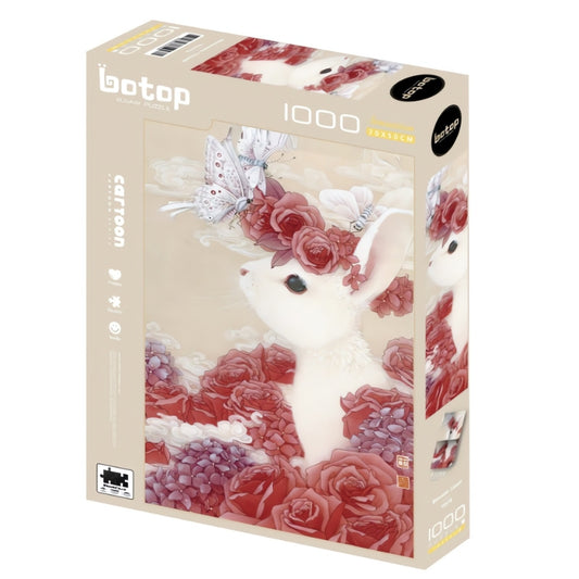 Botop Brocade Cloud puzzle box with floral rabbit artwork