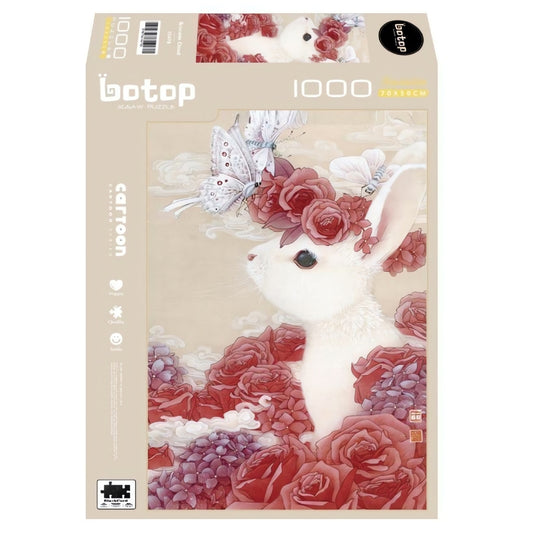 Botop Brocade Cloud puzzle box with floral rabbit artwork