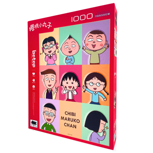 Botop Chibi Maruko-chan puzzle box with joyful cartoon portraits