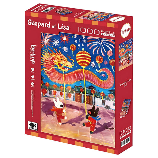 Botop Gaspard et Lisa puzzle box with dragon dance and fireworks scene