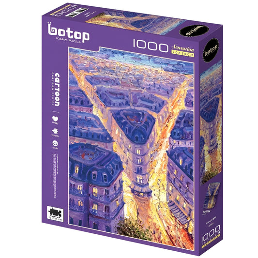 Botop Paris Night puzzle box with vivid nighttime cityscape painting