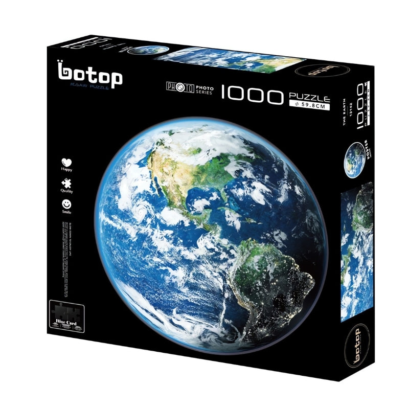 Botop 1000-piece puzzle box with detailed satellite image of planet Earth.