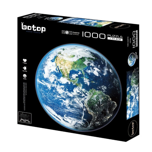 Botop 1000-piece puzzle box with detailed satellite image of planet Earth.