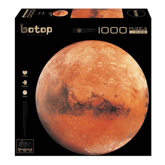 Botop 1000-piece puzzle box featuring a detailed photo of Mars in warm orange tones.