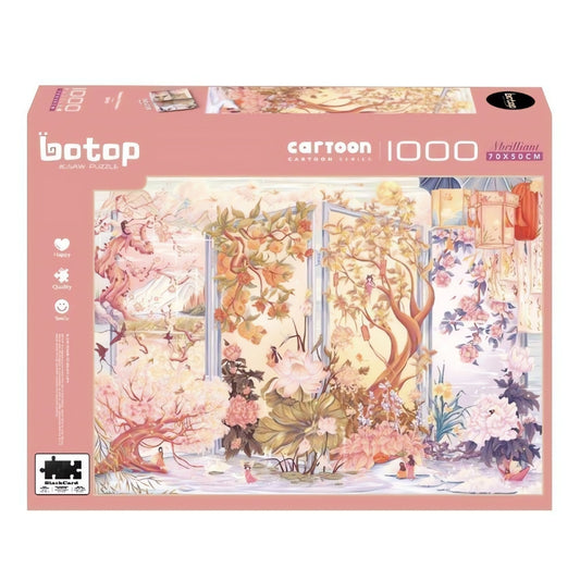 Botop Twelve Flowers puzzle box with dreamy floral illustration