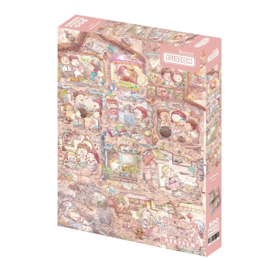 Botop Last Dream 500 piece puzzle box featuring a dreamy illustrated house filled with playful family moments.