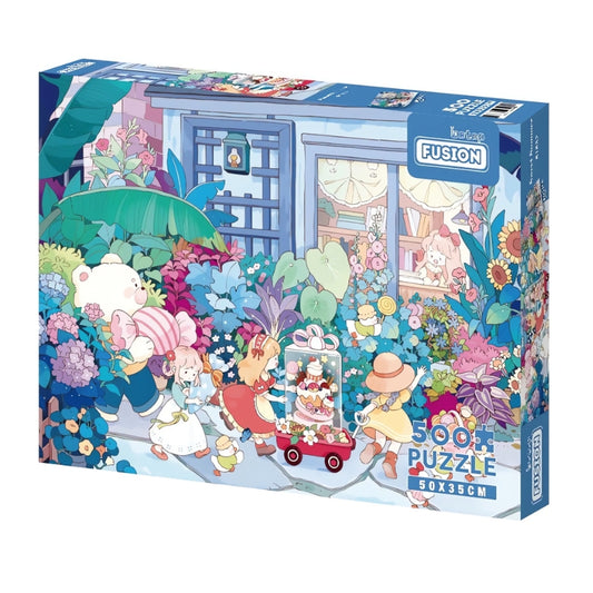 Botop Sweet Summer 500 piece puzzle box showing a colourful garden scene with children and animals.
