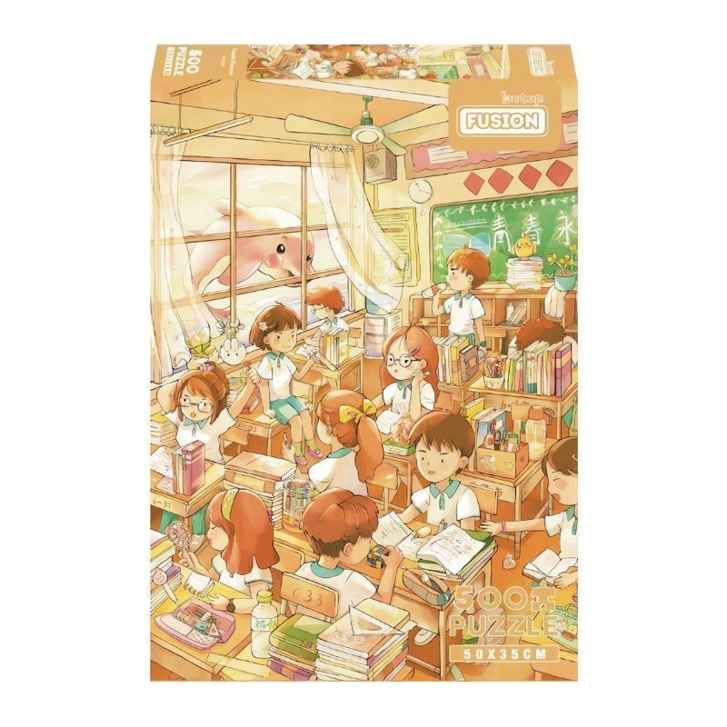 Youth Foreve featuring a cheerful classroom scene with students studying.